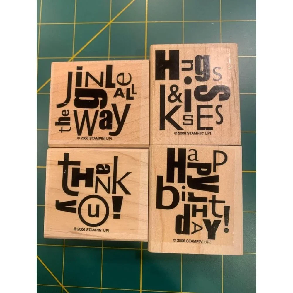 Stampin Up Alphabet Soup Rubber Stamp Set 2006 Hugs Thank You Birthday Crafts